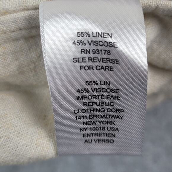 Truth by Republic Shirt Mens Size Small 55% Linen Woven Embroidered - Picture 12 of 16
